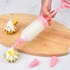 1 Set Pastry Nozzle Kit Food Grade Safe Pink DIY Baking Cake Decorating Syringe for Kitchen