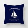 Home Decor Compass Anchor Pillow Cover Blue Mediterranean Cushion Gift Sofa Office Accessory Ornament Short Plush Material