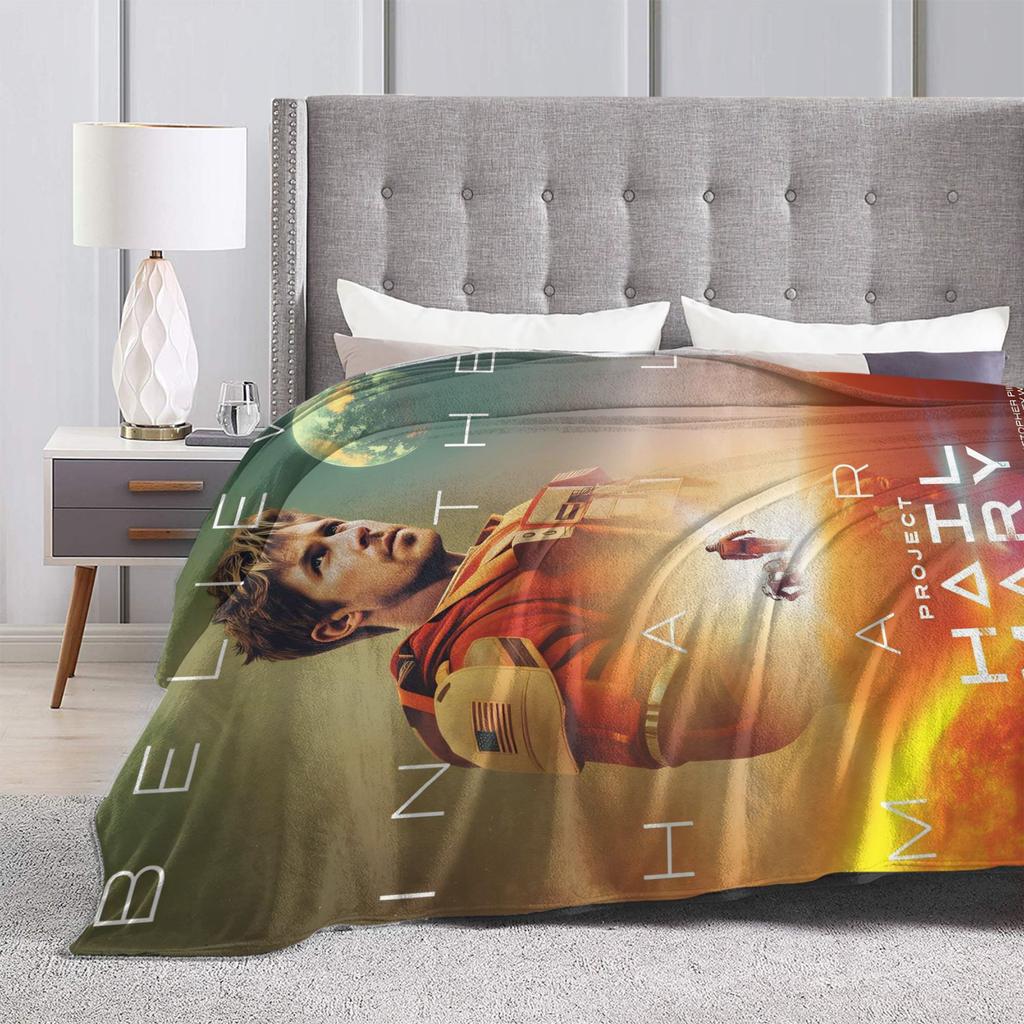 Project Hail Mary Poster Blanket Girls Flannel Bedding Throws For Living Room Soft Comfy Custom Quality Bedspread Gift Idea