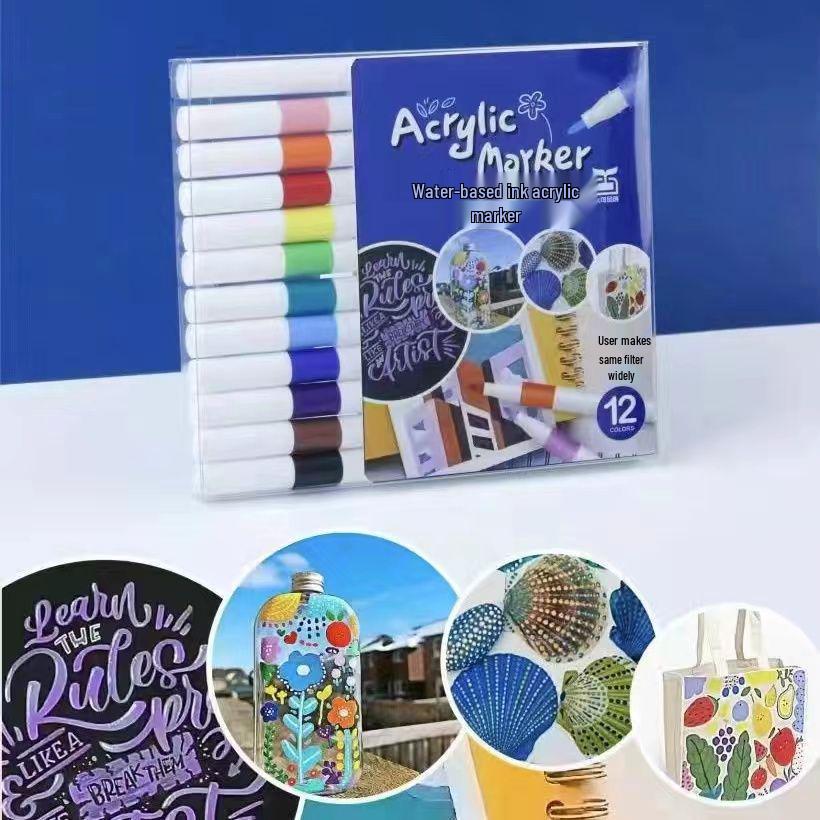 48/60 Color Set of Child-Safe Waterproof Acrylic Markers: Non-Bleeding, Non-Fading for DIY Graffiti and Hand-Painting