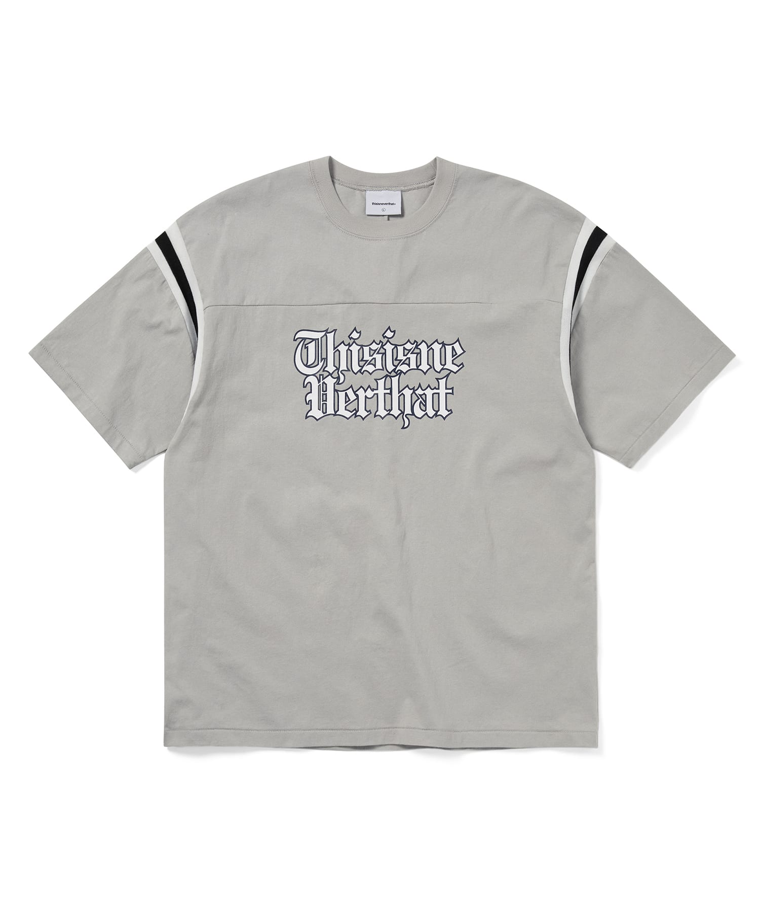 This Is Never That Football Tee Gray L