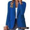 Women's Vintage Casual Solid Color Print Autumn Winter Long Sleeve POLO Neck Jackets & Coats Elegant