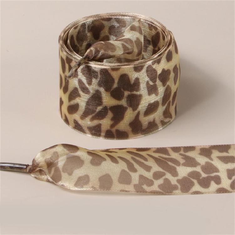 1 Pair Leopard Print Sheer Gauze Shoe Laces for Women Casual Shoes Sneakers 4CM Width Decorative Shoelaces Shoestrings