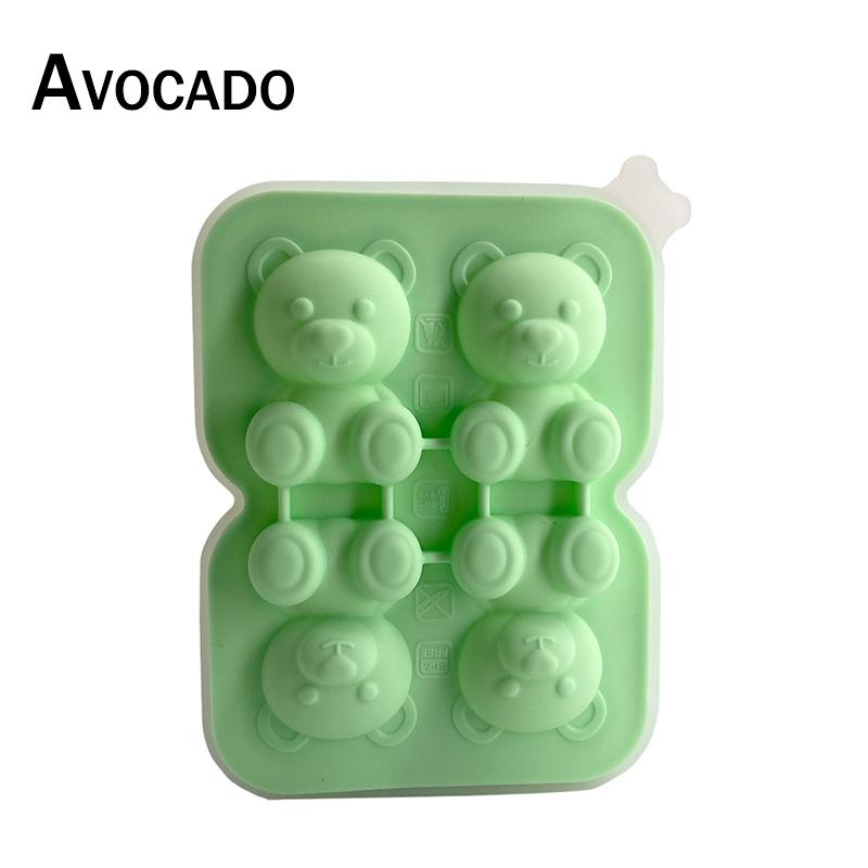 3D Little Bear Shape Ice Cube Silicone Mold Chocolate Cake Mould Candy Dough Mold For Coffee Milk Tea Whiskey Ice Mold