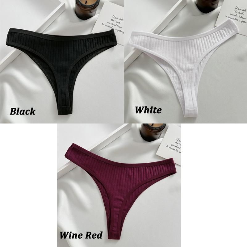 

FINETOO 3 шт./компл. женские хлопковые стринги сексуальные трусики-стринги с низкой посадкой нижнее белье женское дышащее мягкое нижнее белье однотонные трусы S&1 Set