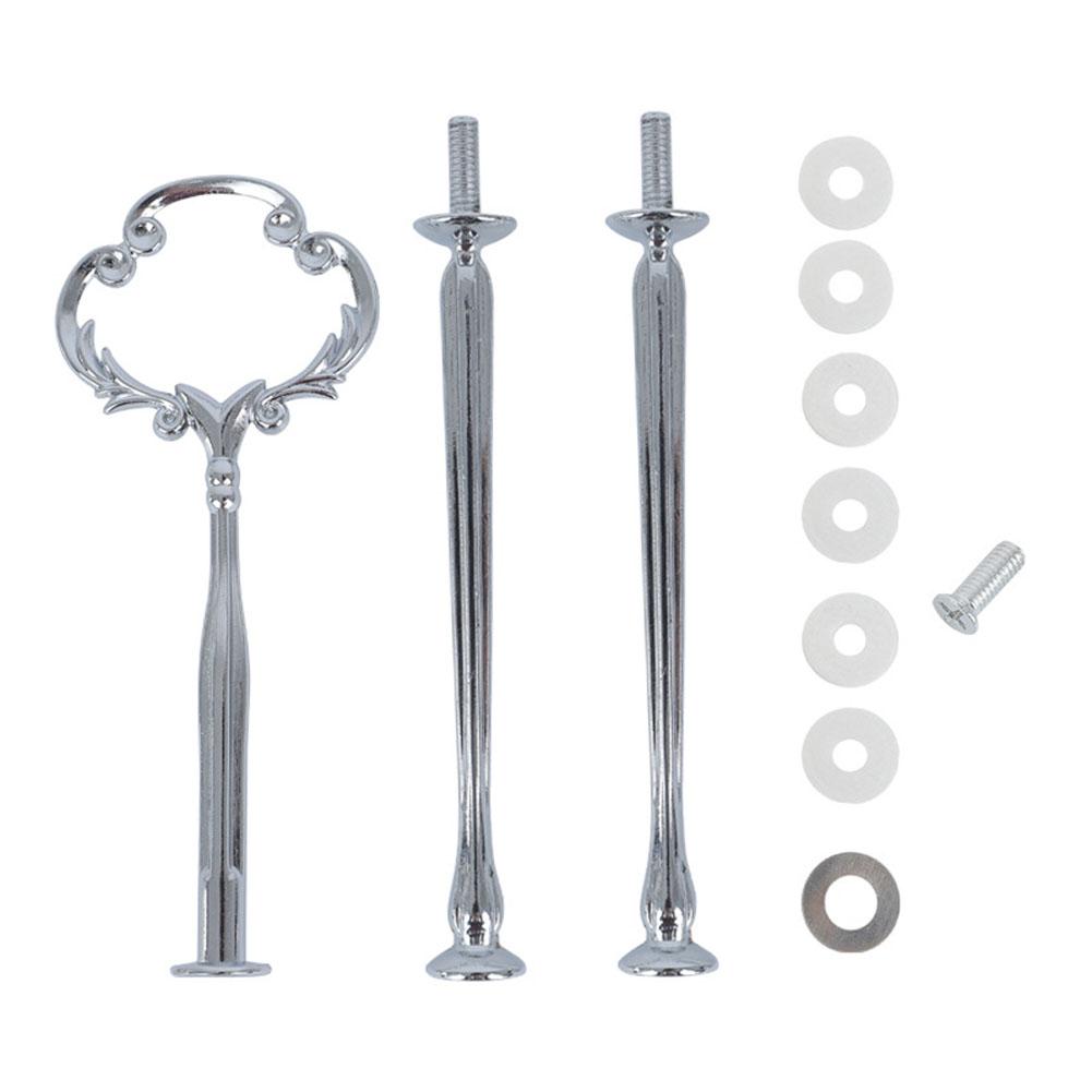 

1шт подставка для тарелки для торта в европейском стиле, золотистая, 2/3 уровня Silver Triple Layer