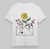 Women's Fashion Plus Size Classic T-Shirt Hand-Drawn Envelope With Blossom Tee