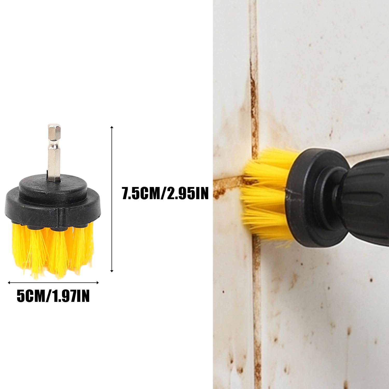 1/4pcs Electric Scrubber Brush Drill Brush Drill Cleaning Brush Heads with Extension for Clean Car Wheel Tire Glass Windows