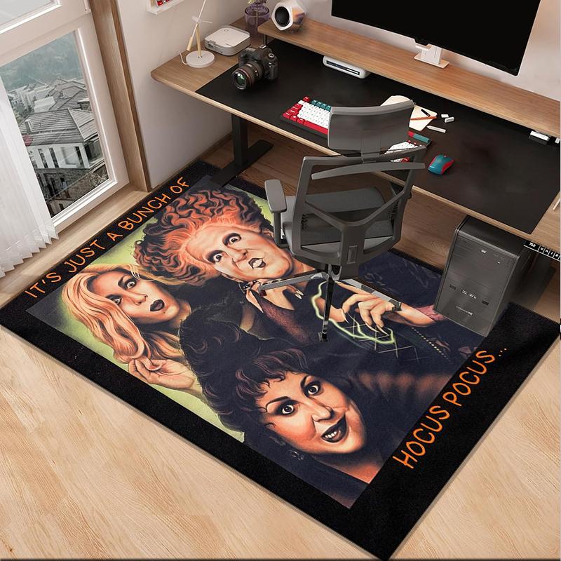 Hocus witch Halloween Magic Office Rug Chair Mat, Game Carpet, Suitable for Front Door, Bedroom, Living Room, Desk, Holiday Gift