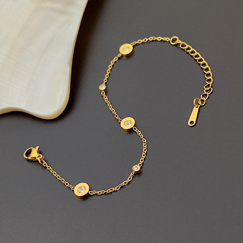 Elegant Minimalist Titanium Steel Diamond Bracelet for Women