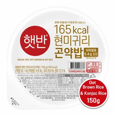 CJ Riso Istantaneo Cotto Microondabile Hetban - Riso Integrale, Avena e Riso Konjac 150g (3 Opzioni)