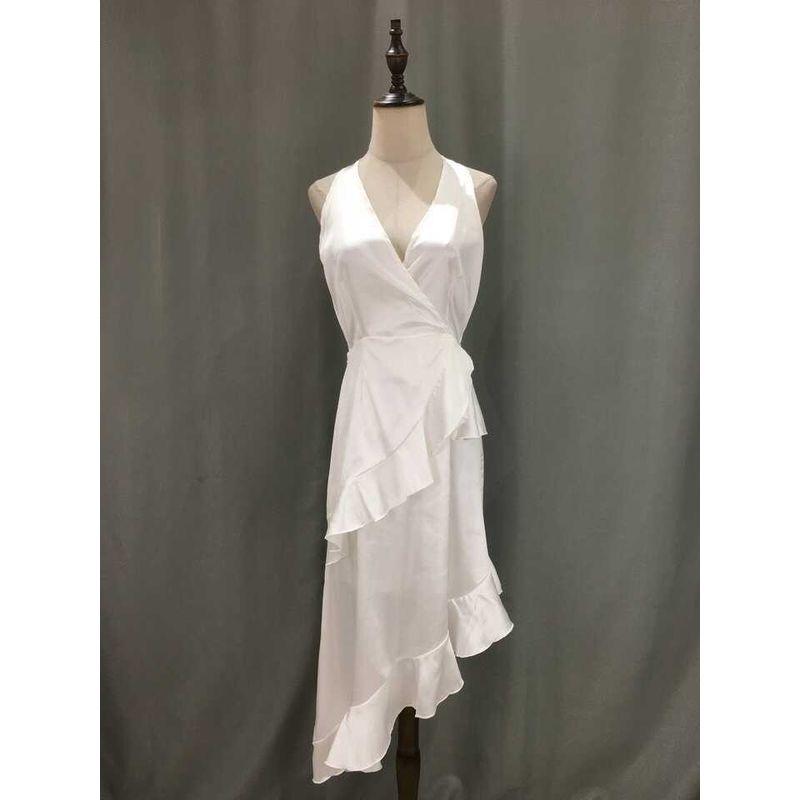 

Fashion Original Single S *** N New Arrival Halter High Waist Slimming Super Fairy White Satin Dress Dress for Women White L