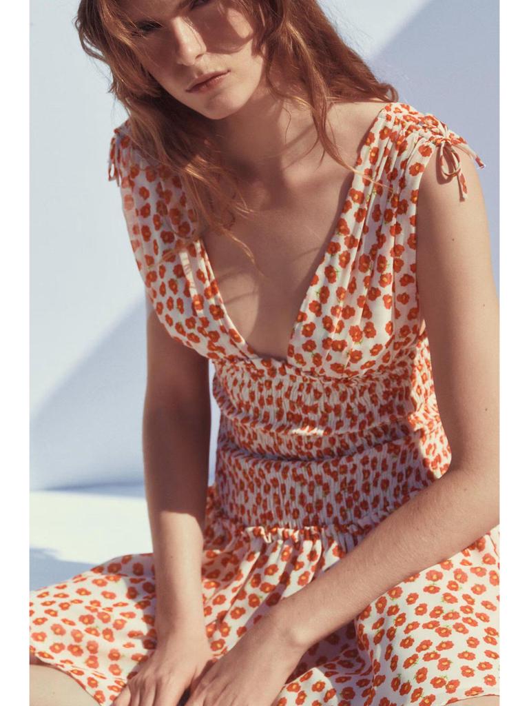 Best-Selling Summer Sweet Preppy Floral V-Neck Sleeveless Dress