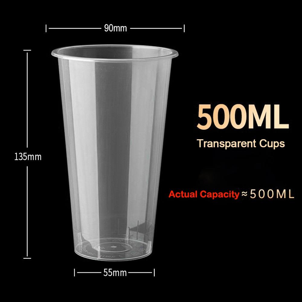 High Quality 90mm Cup And Lids Plastic Transparent Disposable Cup Milktea Cup