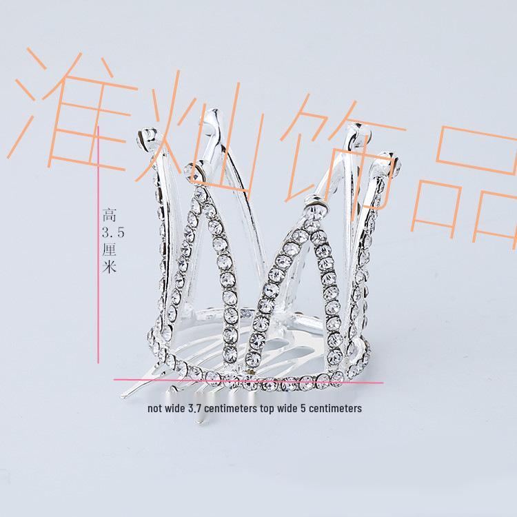 Korean Style Rhinestone Princess Crown Headwear for Girls