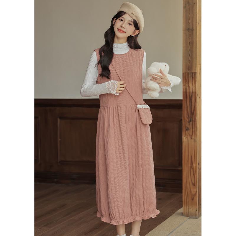 2026 Women's Quilted Sleeveless Tulip Dress with Knit Cardigan Set - Versatile Layering Fashion