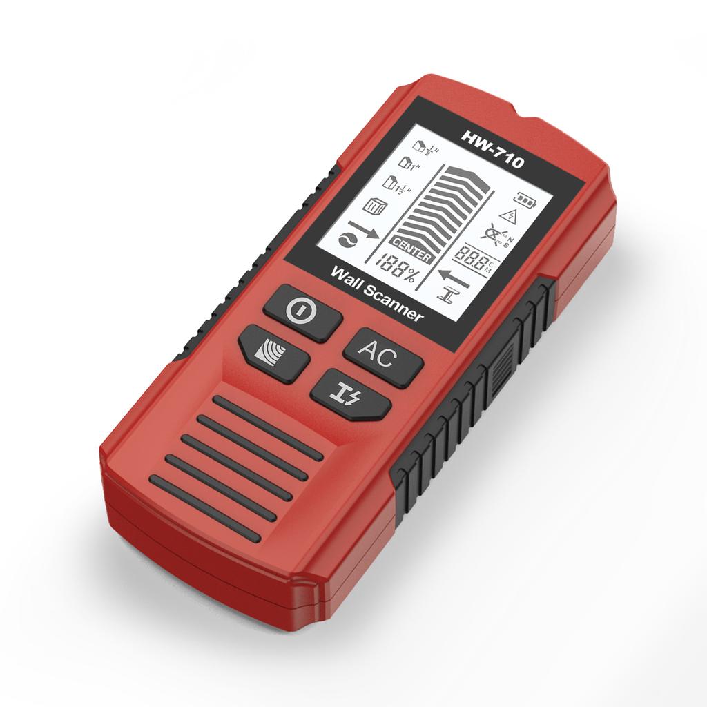 Stud Finder Wall Scanner, Handheld Digital Wall Detector with LCD Display for Wood, Metal and AC Wire Red