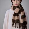 COQUET Heritage Stripe Wool Muffler Cocoa Brown
