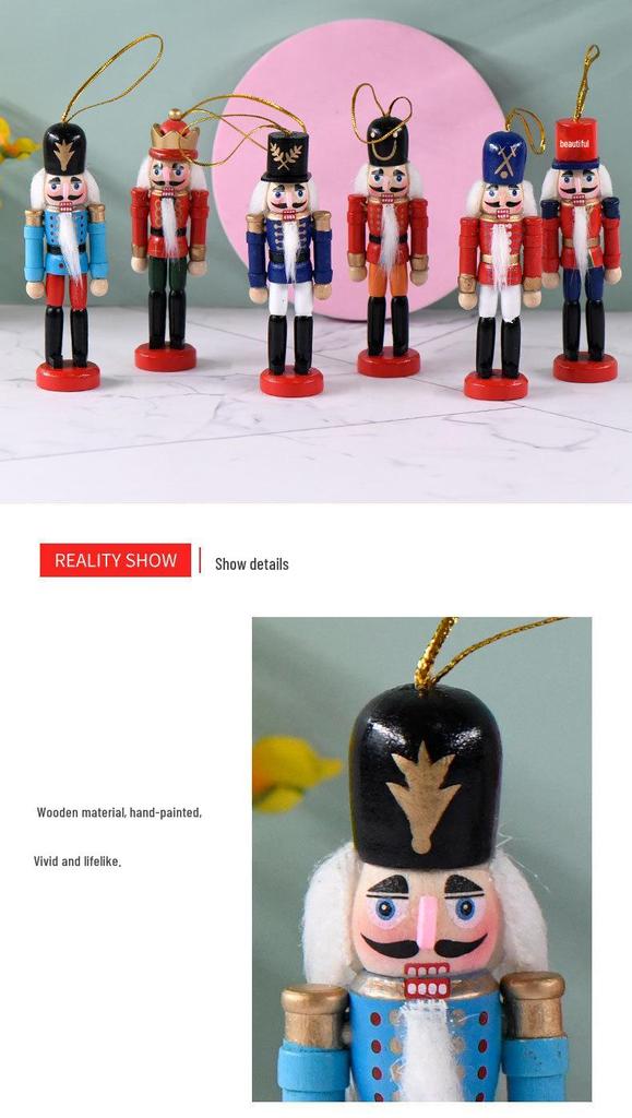 13CM Drumming Nutcracker Soldier Christmas Ornament