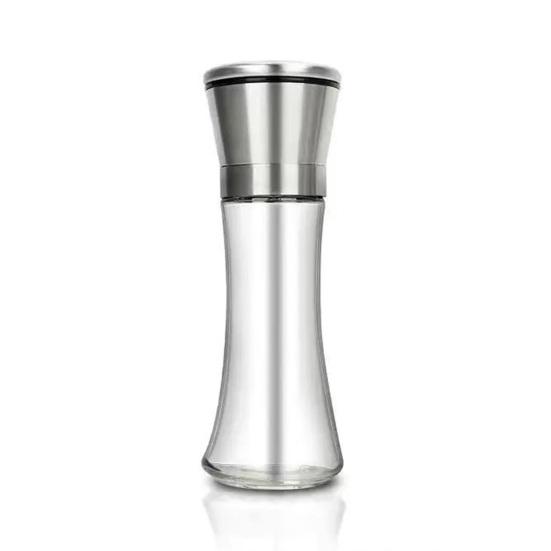 1/2Pcs Pepper Grinder Visible Transparent Glass Ceramic Core Manual Grinder Sea Salt Powder Grinder Seasoning Bottle Jar