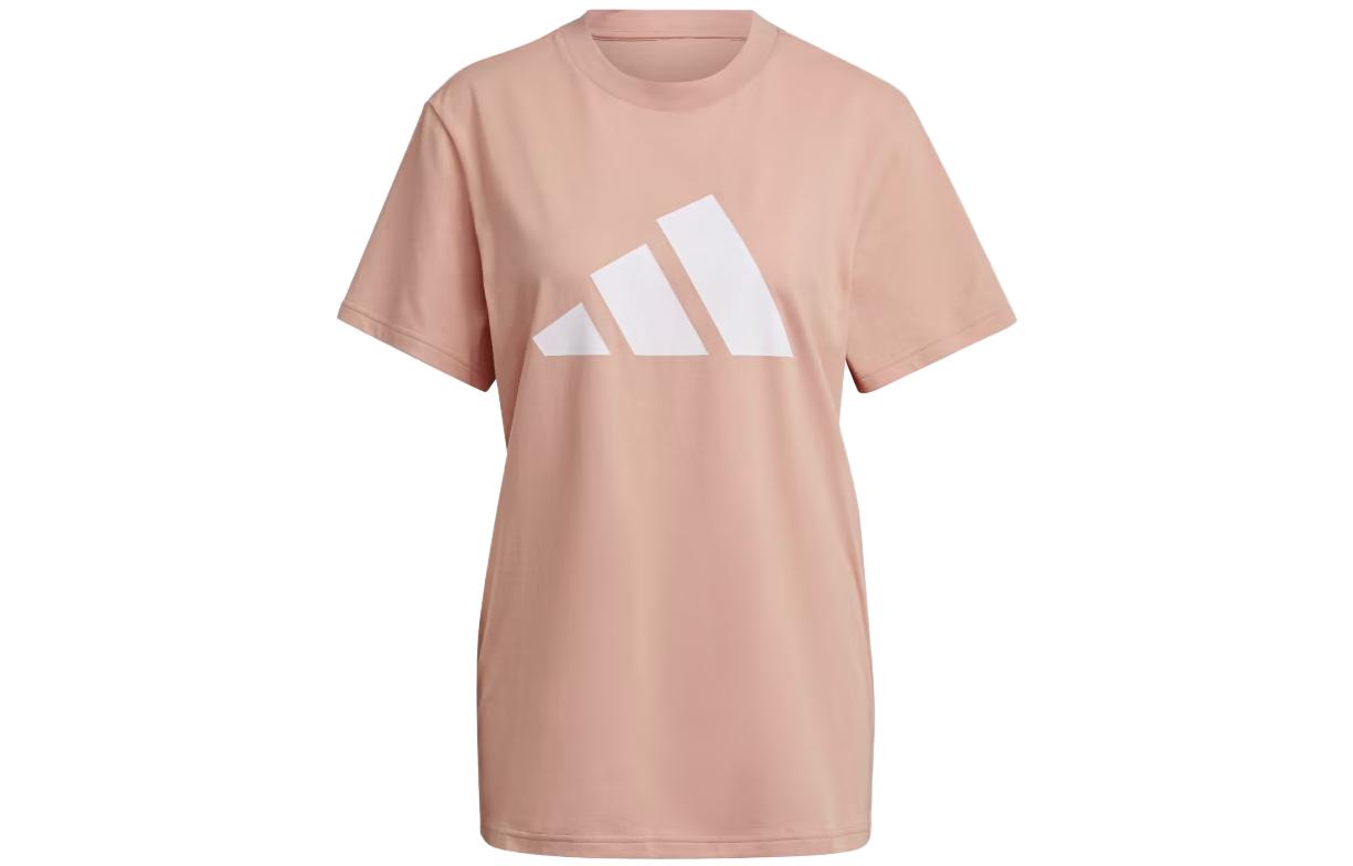 

Adidas Future Icons T Shirts Women s Pink Crew Neck Moderate Straight Fit H24101 L