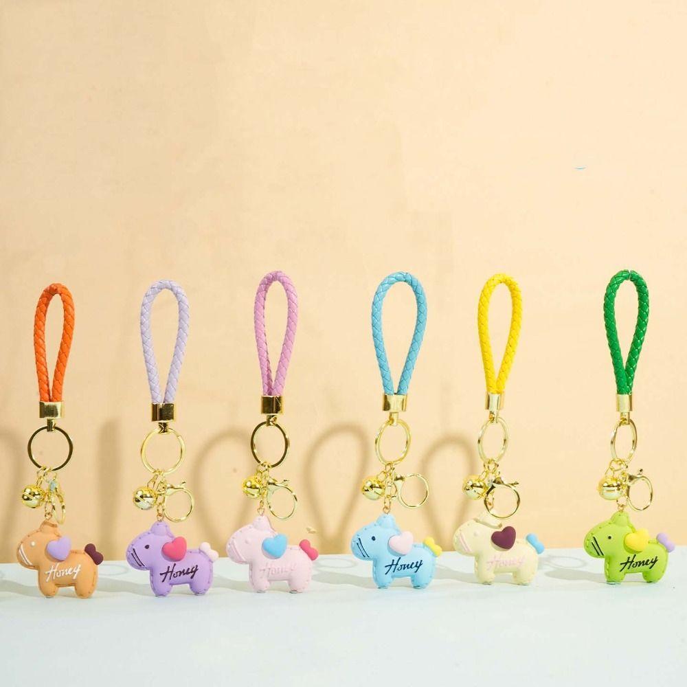 Small Bell Horse Pendant Heart New Year Keychain Fashion Bag Pendant Ornaments  Bag Decor