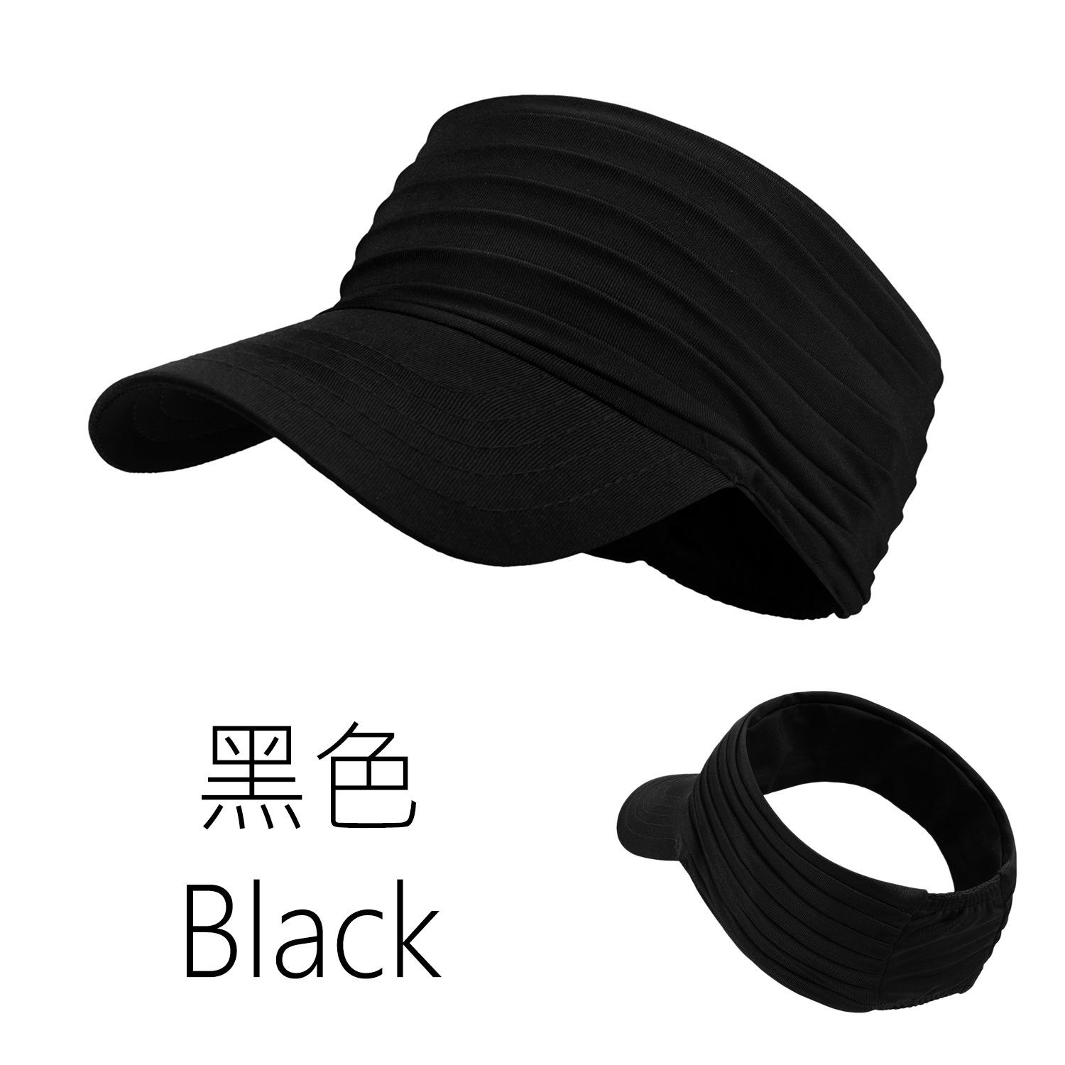 Summer Empty Top Sun Hat Outdoor Men S And Women S Fashion Sports Quick-Drying Sun Protection Cap Adult Running Cap чёрный