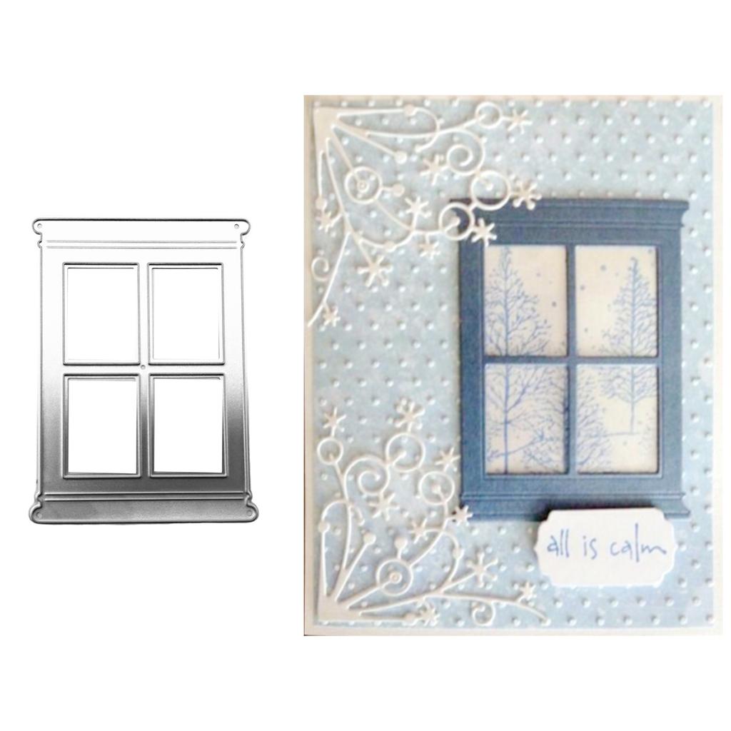 Window Metal Cutting Dies Stencil Scrapbooking DIY Album Stamp Paper Card for Handmade Greeting Cards Embossing Decor Craft Projects