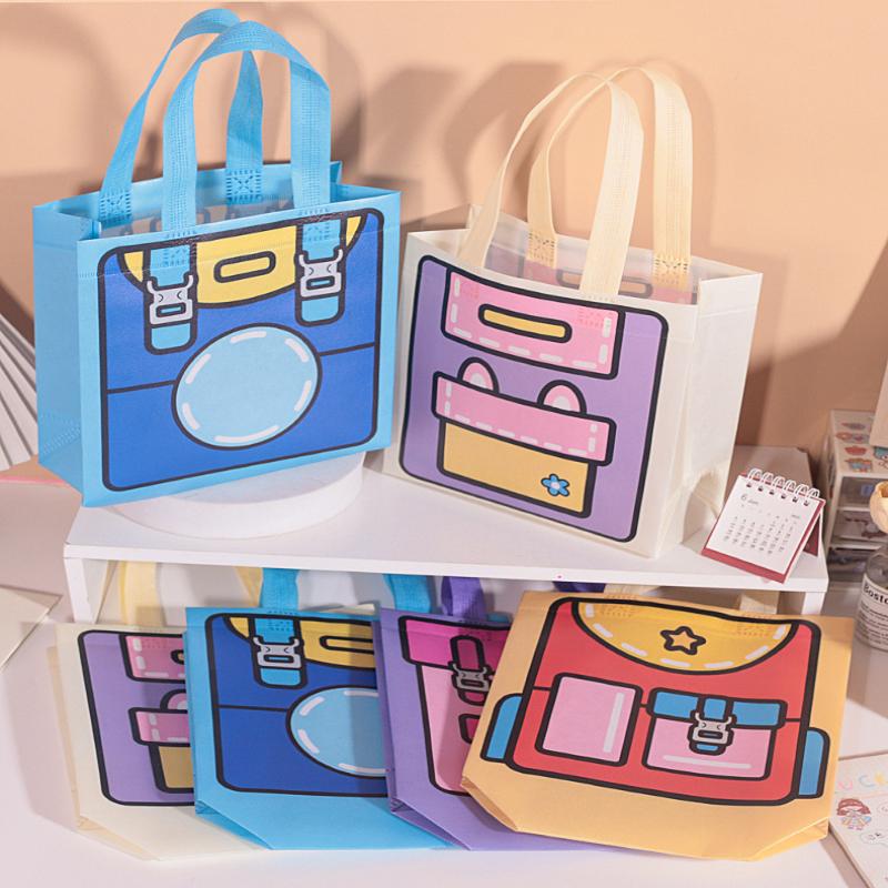 5Pcs Children'S Birthday Gifts Bag Cartoon Nonwoven/Plastic Snack Candy Lunch Handbag For Kids Gift Bag