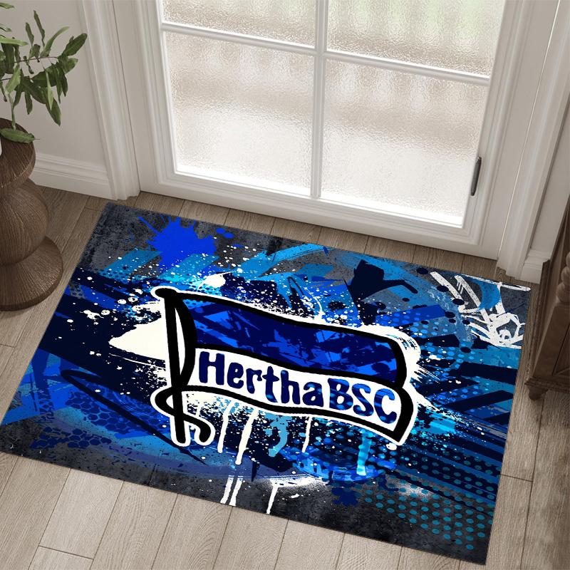 Hertha bsc FC Design Tappeto in Velluto di Cristallo Accogliente Non?Tappeto Stampato Antiscivolo per Camera da Letto Soggiorno Ingresso