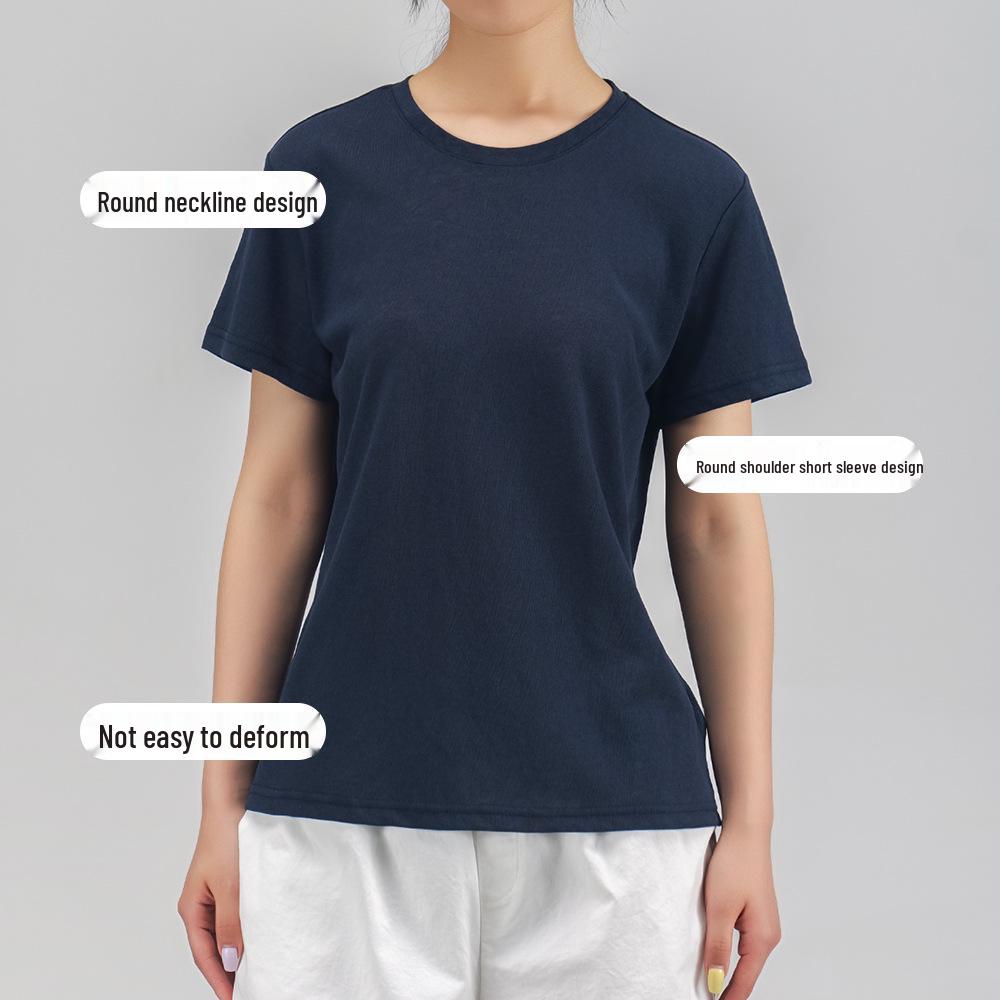 

ABOUT SEA 2024 Slimming Snowflake Linen Short Sleeve T-Shirt Medium