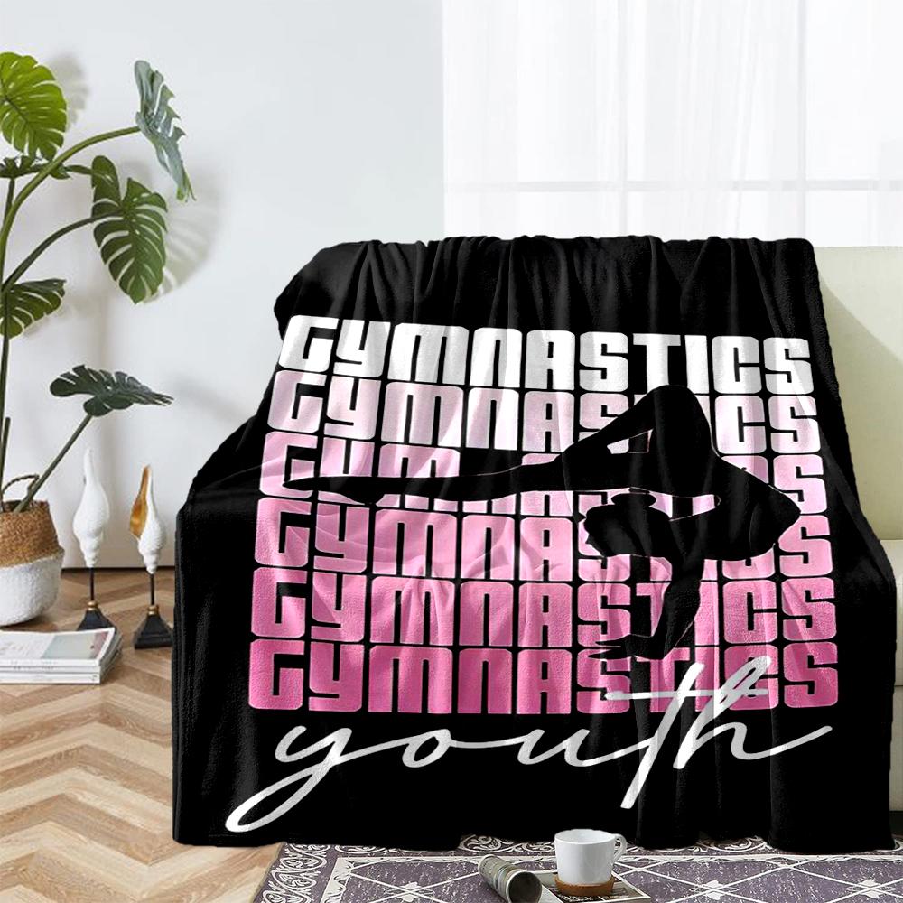 gymnastics Theme Printed Blanket - Perfect for Couch, Bed, Travel & Outdoor Use | Machine Washable, Cozy & Durable.