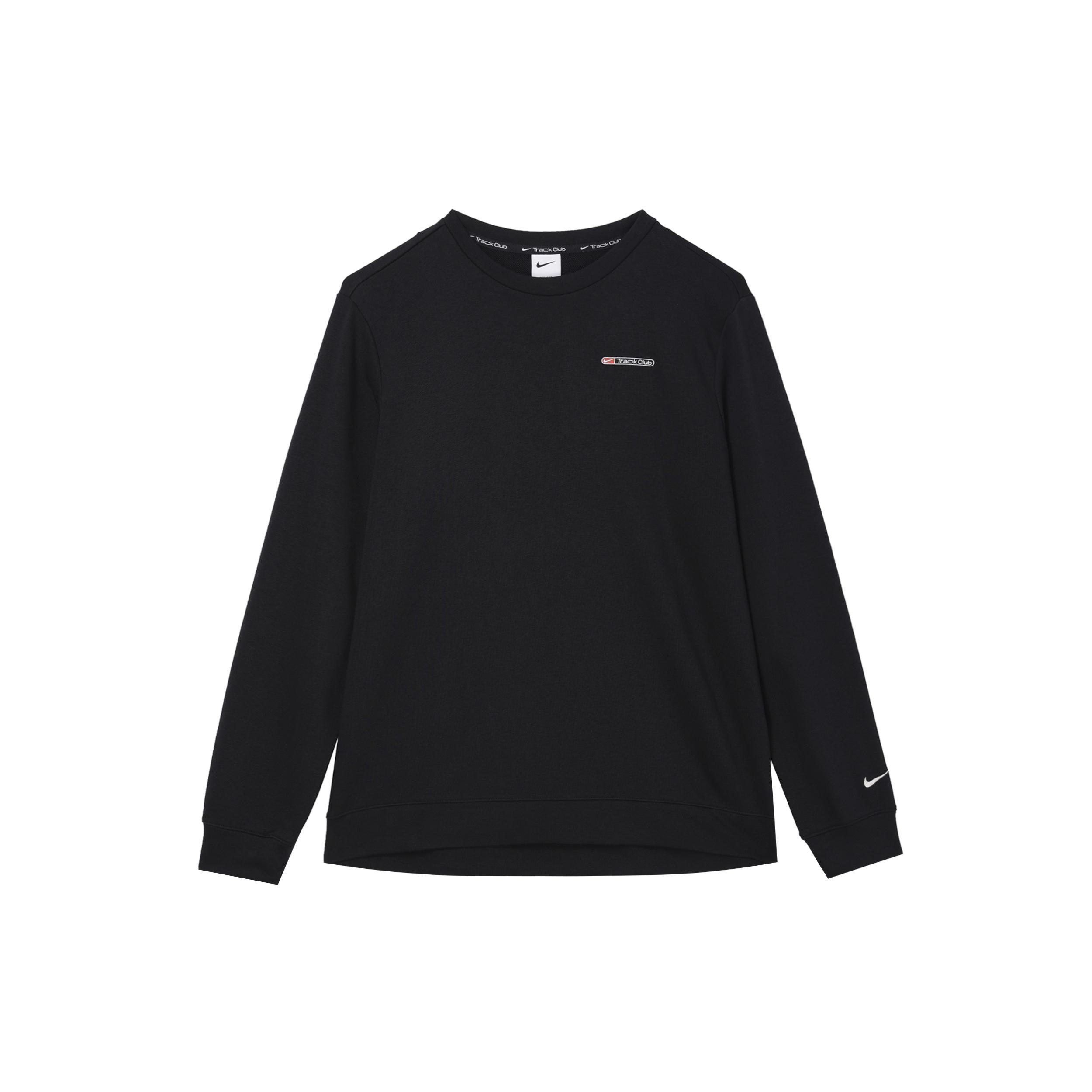 Nike Dri-FIT Track Club Men s Fleece Long-Sleeve Crew-Neck Running Sweatshirt Black FB5510-010 S