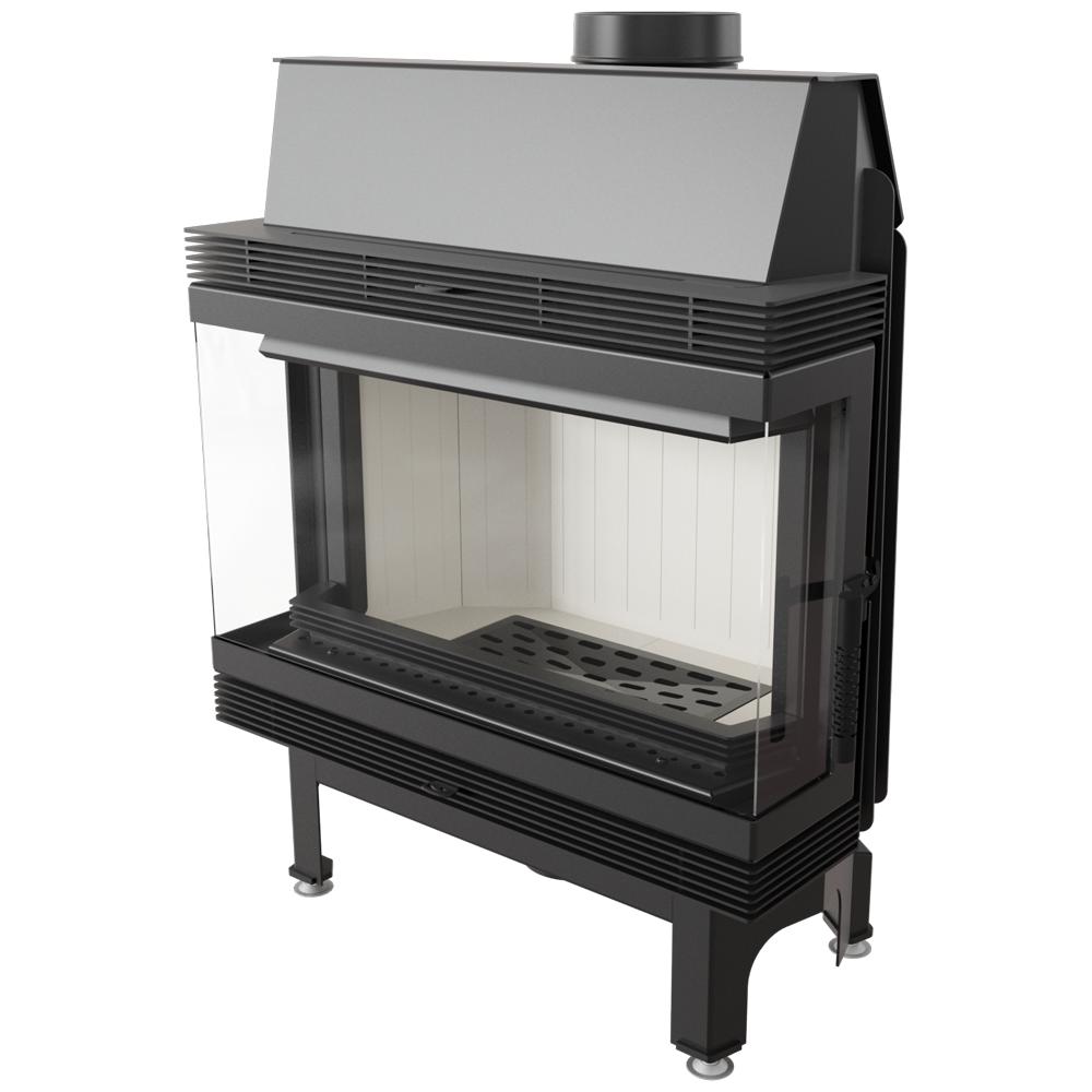 Fireplace Insert KRATKI BLANKA Three Glasses 11 kW Ø180 Installation Kit