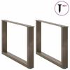 VidaXL Coffee Table Legs In U-Shape, 2 Pieces, Natural Steel, 60 X (42-43) Cm 4013163