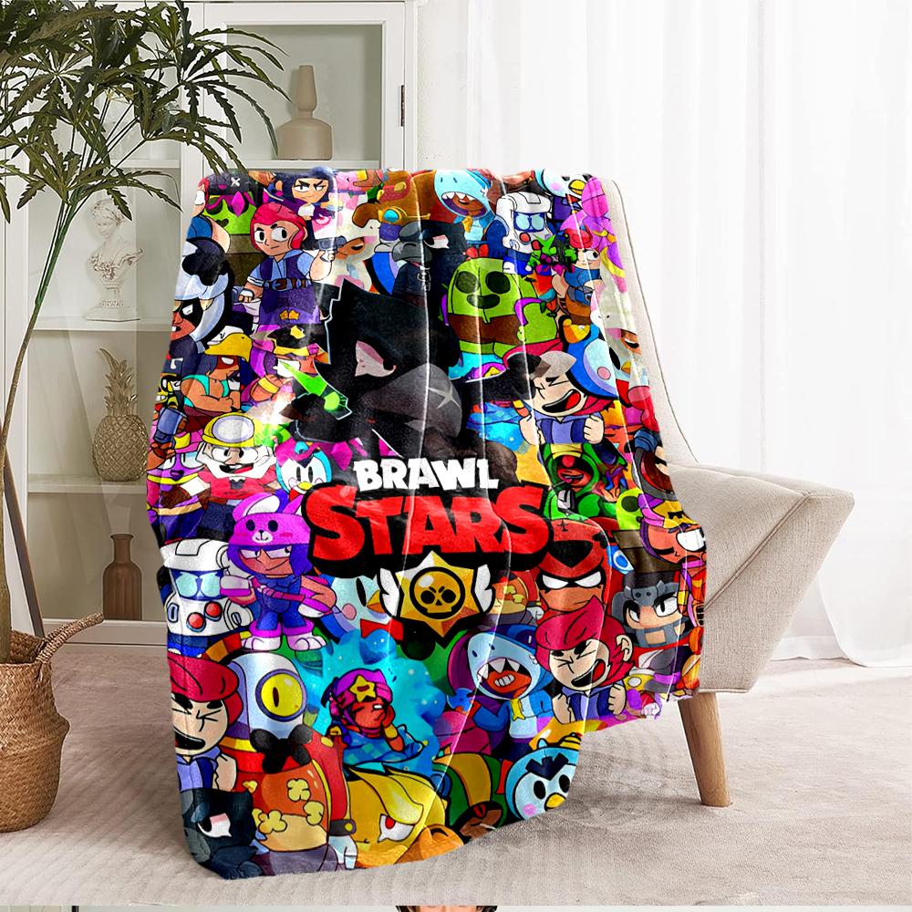 Brawl Stars Theme Printed Blanket - Perfect for Couch, Bed, Travel & Outdoor Use | Machine Washable, Cozy & Durable.