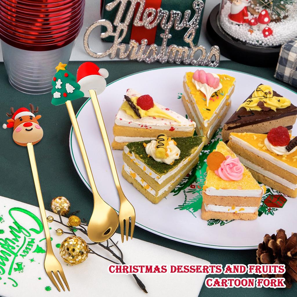 Kalėdų šaukštas Sniego senelis šaukštas šakutė Kalėdų eglutė Desertas Kavos šaukštas Vaisių šakutė Animacinis filmas Klausas Kalėdų dovana