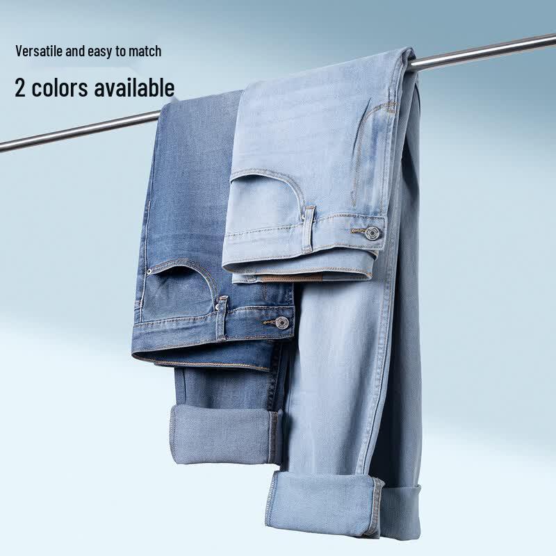 JEEP Men's Lyocell Blend Stretch Straight-Leg Jeans