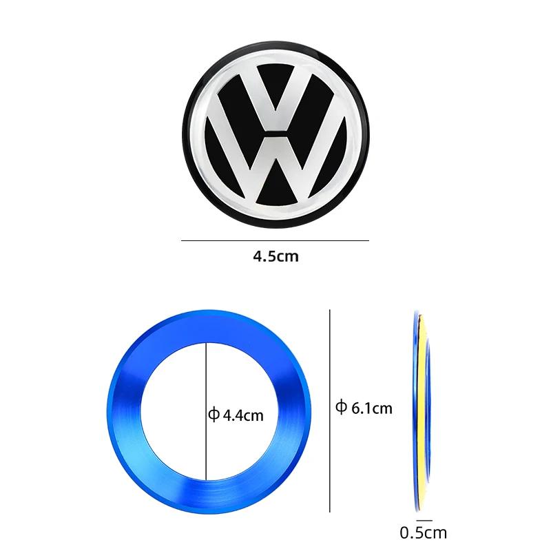 For VOLKSWAGEN Car Interior Steering Wheel emblem 3D Sticker Aluminium Alloy Sticker For Volkswagen Golf 6 7 Polo CC Tiguan
