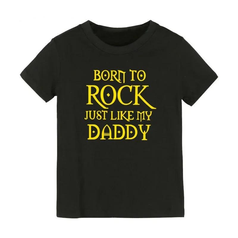 Born To Rock Kids TShirt Boys Girls Unisex Baby Clothes Cool Fashion Style Tops Children Summer Short Sleeve Graphic Tee Shirt