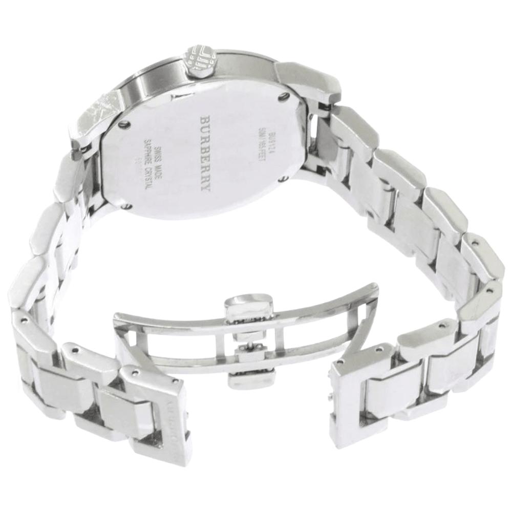 Burberry BU9124 Damski zegarek z różową tarczą