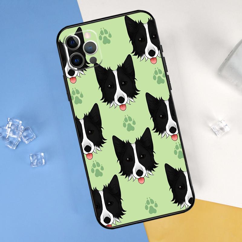 

Cartoon Border Collie Phone Case For iPhone 15 Pro 16 Pro 11 13 14 Pro Max 12 Mini XR 16 15 Plus 16e Cover Shell iPhone 12Pro MAX