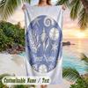 Oceanic Serenity 3 Theme Quick Dry Beach Towel Custom Name Text Print Large Sand Resistant Towel Beach Vacation