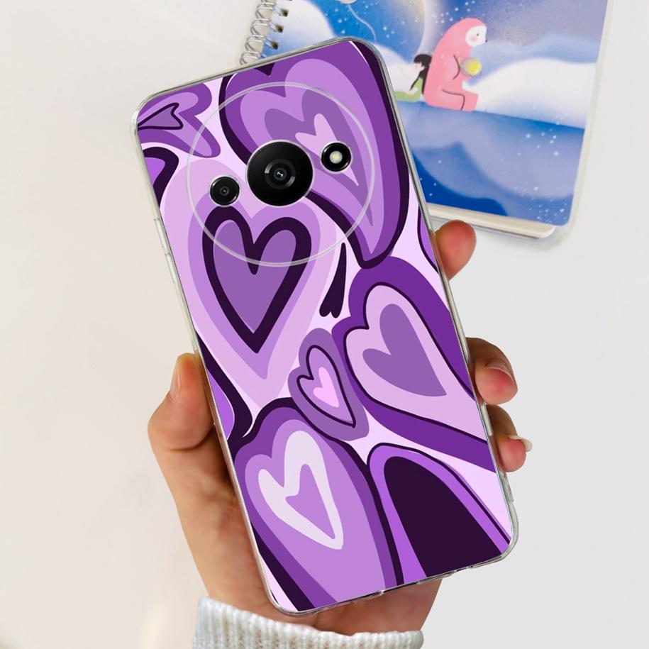 For Xiaomi Redmi A3 Case 2024 Popular Flower Soft Silicone Clear TPU Phone Cover For Xiomi Redmi A3 A 3 Bumper on RedmiA3 Fundas