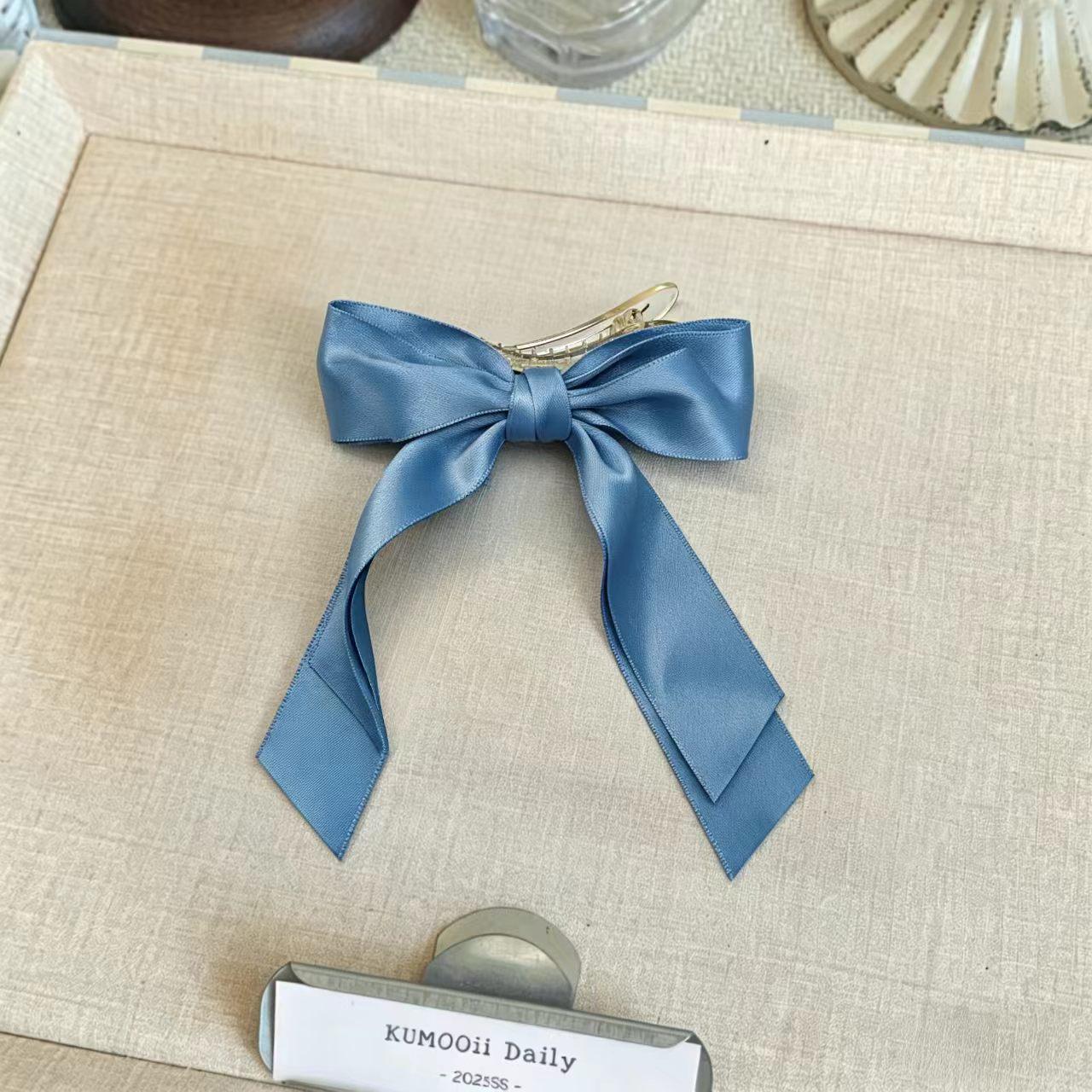 Korean Elegant Bow Hair Clip: Versatile, High-End Shark Clip for Back of Head