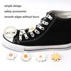 Daisy Flower Shoelace Buckle White Lightning Brooch Shoe Buckle Cute Lapel Button Enamel Pin for Girl Women Jewelry INS Gift 1pc