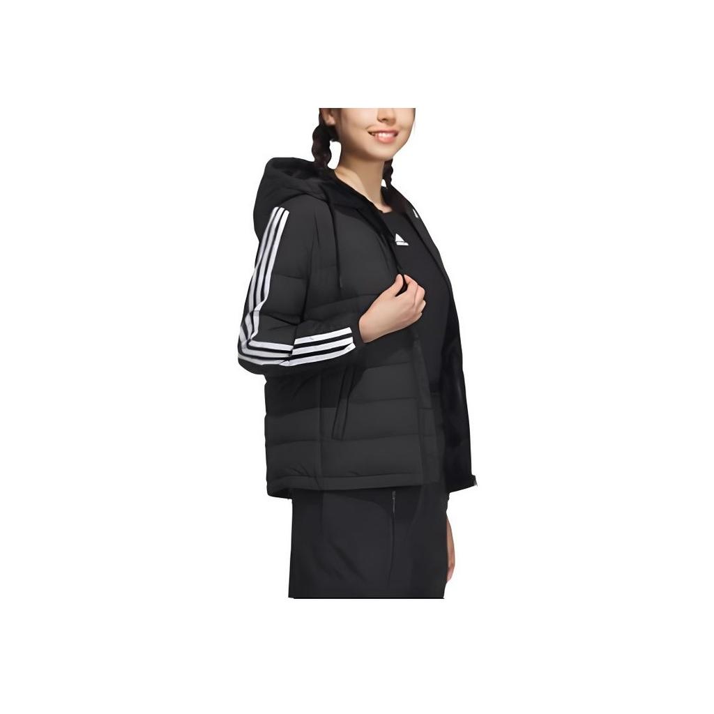 Adidas Official Lightweight Womens Winter New Warm Sports Hooded Long Sleeve Outdoor Quilted Thin Cotton Down Jacket Women Jacket Black IK2376