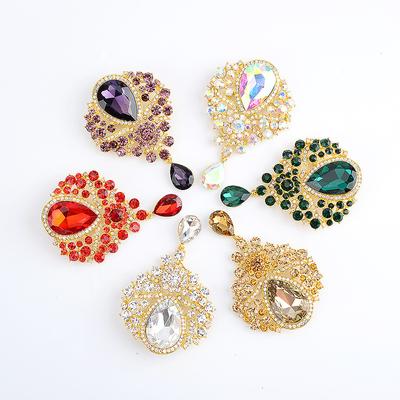 Vintage Diamond Red White Purple Green Crystal Ladies Brooch Brooch Ornament