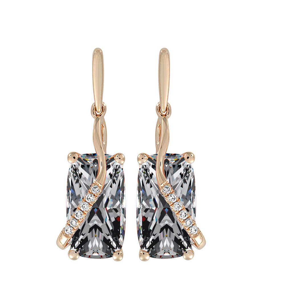 Amazon Chamfered Princess Square Diamond Colorful Earrings Sapphire Ear Hooks