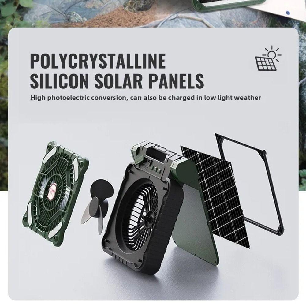 4 Speeds Wind Outdoor Solar Fan 90-Degree Folding Portable Tent Fan Folding Ventilador Tent Use